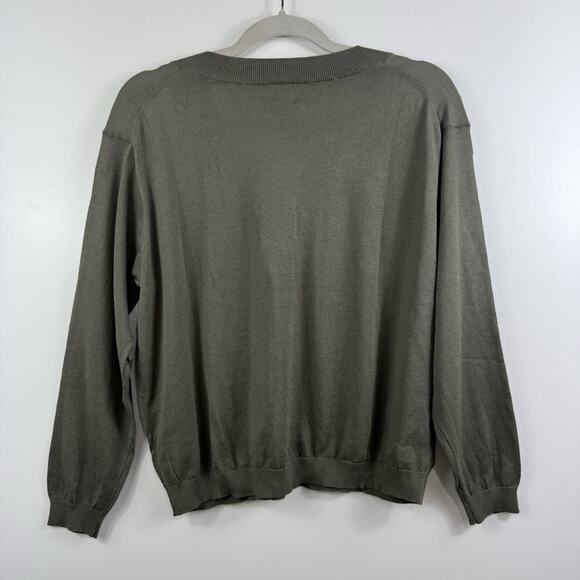 A New Day New Olive Green V Neck Pullover Sweater Small Lightweight Gorpcore - Picture 8 of 9